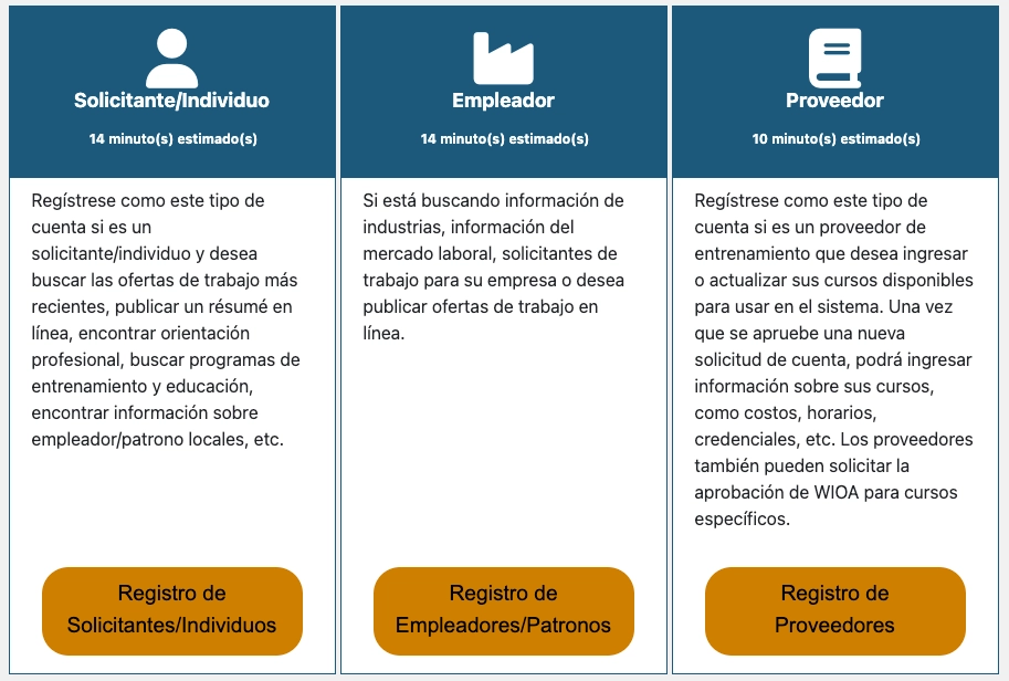 CalJOBS registration acceso y registro en español